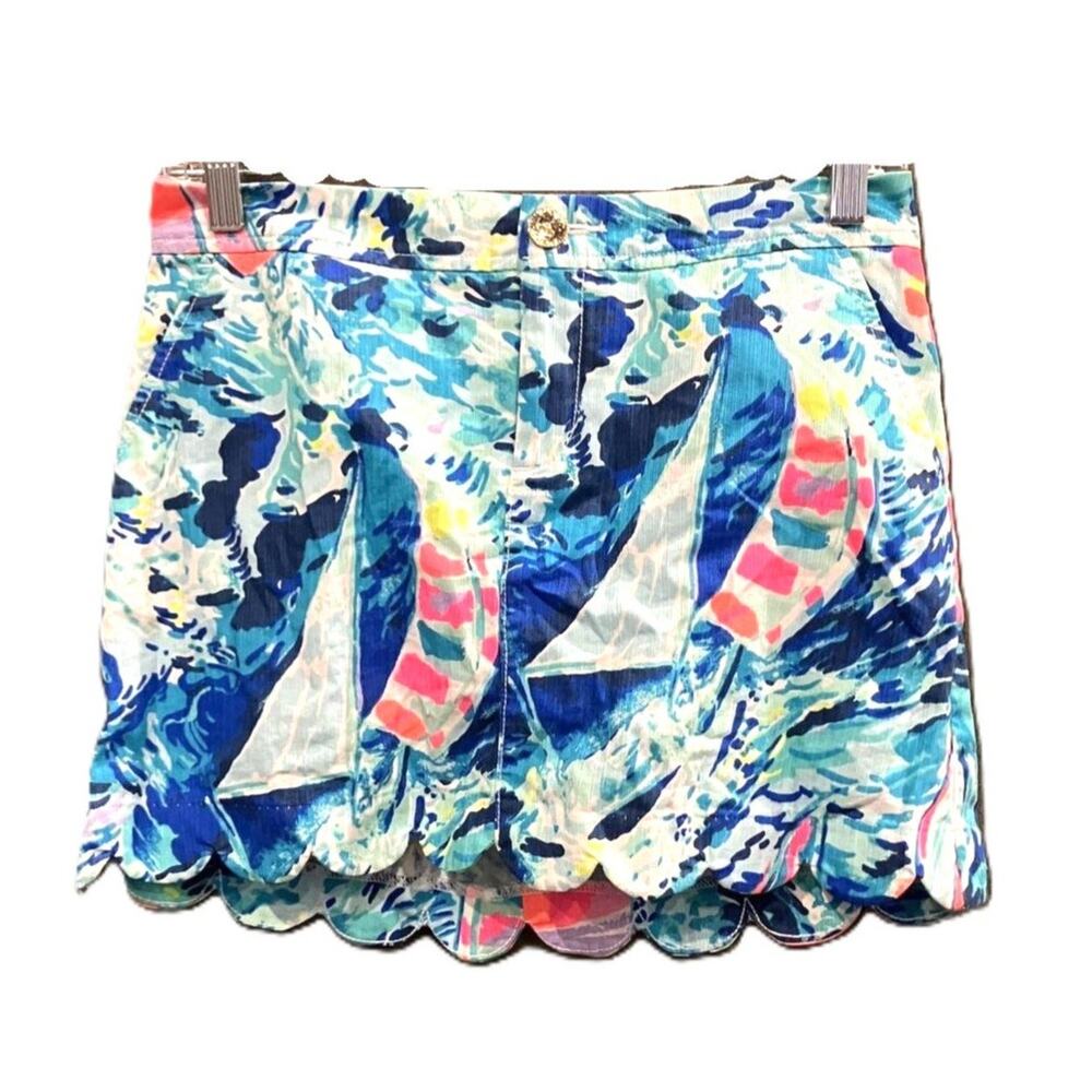 Lilly Pulitzer Colette Blue Ibiza Cabana Cocktail Knit Skort 00 - Picture 2 of 10